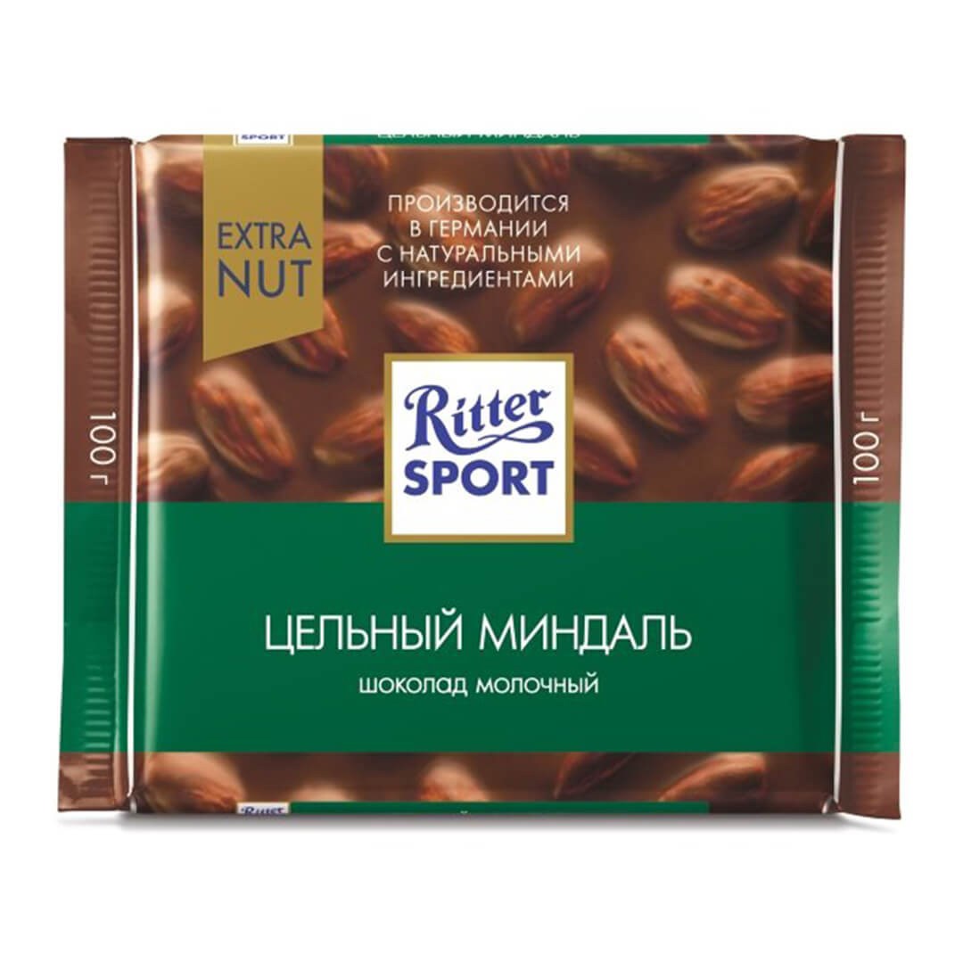 شکلات ریتر اسپرت بادام اکسترا سبز 100 گرمی Ritter Sport