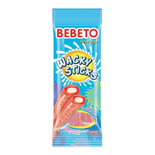 پاستیل شکری لوله ای میوه ای ببتو Bebeto Wacky Sticks