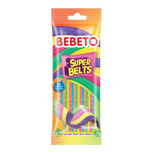 پاستیل نواری رنگی ببتو 75 گرم Bebeto Super Belts