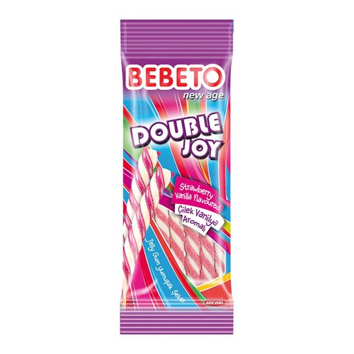 پاستیل شکری پیچی توت فرنگی و وانیل ببتو Bebeto Strawberry Vanila