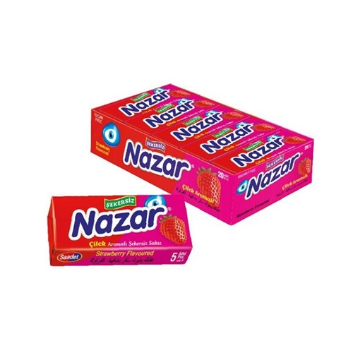 آدامس توت فرنگی 5 عددی Nazar