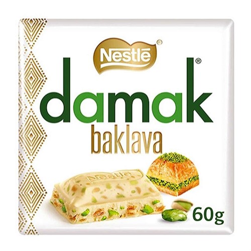 شکلات با مغز باقلوا داماک 60 گرم نستله Nestle Damak