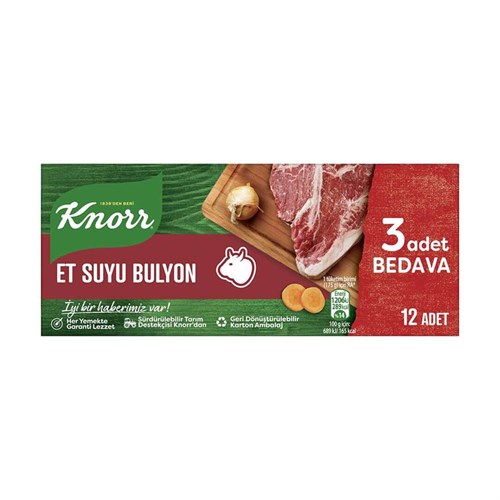 عصاره آب گوشت کنور 12 عددی Knorr Et Suyu Bulyon