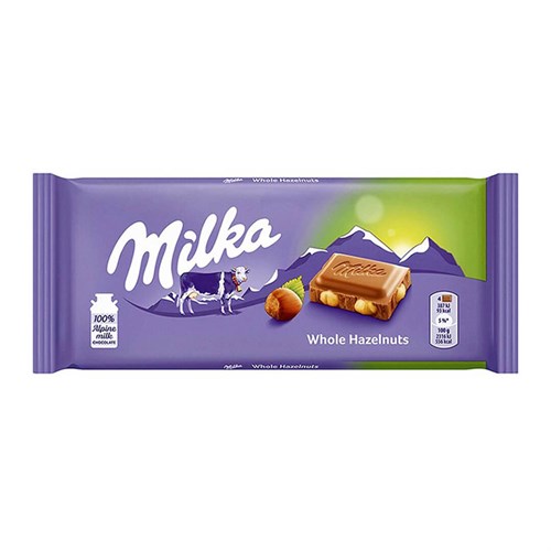 شکلات با مغز فندق 100 گرمی میلکا Milka